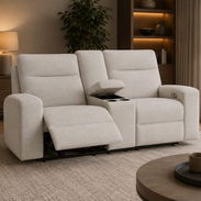 Asiento Reclinable Doble Damasco Gris Claro con Portavasos(CVV+) - Img 55985202