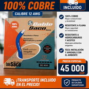 Cable eléctrico 12 AWG 100 % Cobre TRANSPORTE INCLUIDO HASTA SU HOGAR ROLLO 100 M - Img 55726364