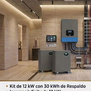 Kit solar de 12kw el inversor y 2 baterías de 15kw - Img 57326173