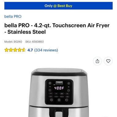 Freidora de aire bella pro nuevas en su caja 4.2 qto - Img 120425216