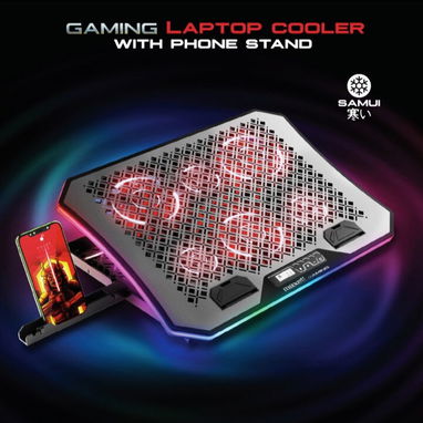 Gaming Laptop Cooler Maxell Samurai con soporte para teléfono... - Img 124252477