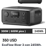 PLANTA ELECTRICA ECOFLOW RIVER 3 DE 300W HASTA 600 W.NUEVA!TENEMOS PANELES SOLARES - Img 55582566