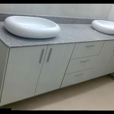 Muebles de cocina diferentes modelos bases y aéreos en MDF hidrófugo importado blanco - Img 107034181