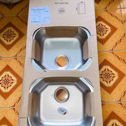 Fregadero doble con escurridor de 1.14x48cm en 60USD - Img 55272283