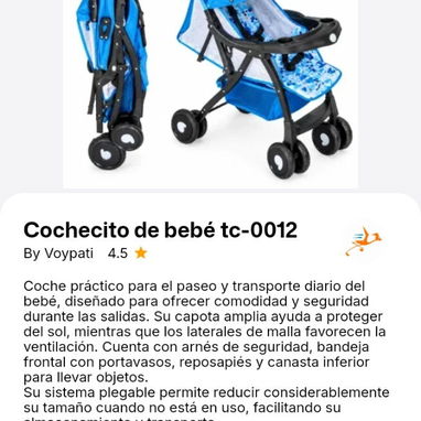 Cochecito de bebé rojo y azul - 2/2