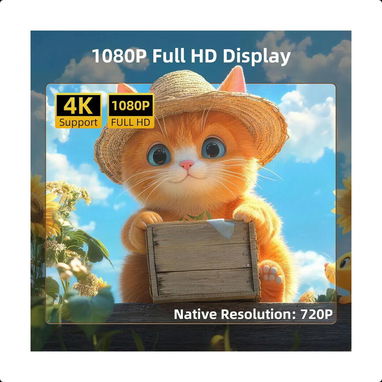 (X) Mini proyector, proyector portátil compatible con 4K, proyector para exteriores Full HD 1080P $41.45 - Img 126573602