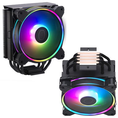 Cooler Master Hyper 212 Halo - Enfriador de aire negro para CPU, ventilador PWM de 120 Halo², ARGB de doble bucle, cubie - 9/9