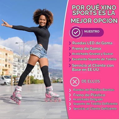 🍒Patines en Línea Ajustables para Niña – Rosa y Gris🍒 - 4/6