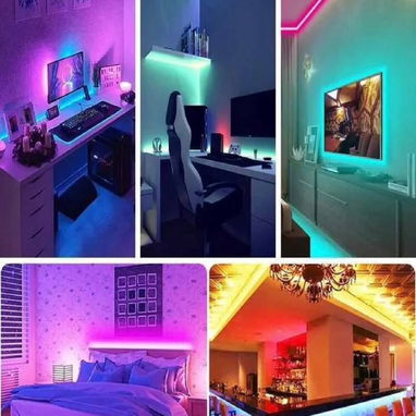 Tira de luces LED de 5 metros Son de las que se pegan Traen mando  No se sincronizan mediante la apk  en 4800cup - 3/4