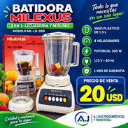 Batidora con molinillo Milexus. 🔸Vaso Plástico 1,5 lts  🔸4 Velocidades  🔸1 Mes de garantía  🔸110V - 60hz. 300W - Img 51217820