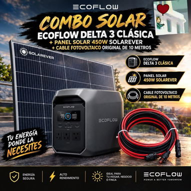 [CMB]💐Combos ‼️Estación delta 3 Classic/delta 3 normal/ delta 3 max ➕Panel de 450 w ➕Cable de 10 metros original - 3/3