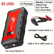 JUMP STARTER O ARRANCADOR PARA VEHICULOS DE 12V. PICO DE CORRIENTE 2500A. NUEVOS EN CAJA A ESTRENAR***52437713 - Img 58033779