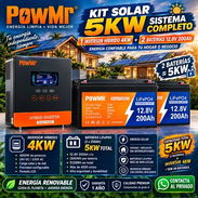 1400usd Vendo kit solar de 5kw Powmr Inversor hibrido mas 2 baterias de 2560wh 12.8v y 200ah nuevo en caja 52774129 - Img 58258200