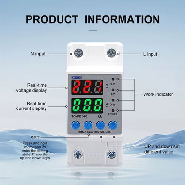 Protector de Voltaje 110/220v 63A 50/60Hz Ajustable y Programable - Img 123820252