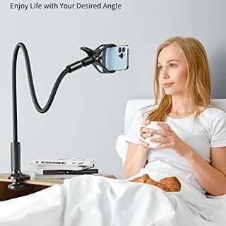 📱 Soporte móvil flexible largo 70 cm 🔄 ajustable 360° para cama, escritorio y mesita de noche - 3/6