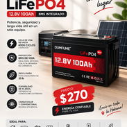 Baterías Dumfume lifepo4, 12.8v 100 amp, BMS integrado. - Img 57649258