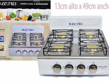 Cocina de mesa de gas de 4 hornillas Marca Lotus nueva con garantía y transporte gratis - Img main-image