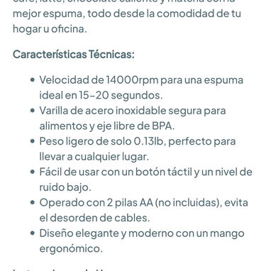 Espumador de leche y café (Inalámbrico) 🌐 - 6/7