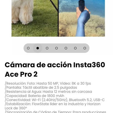 Cámara de acción Insta360 Ace Pro 2. Resolución: Foto: Hasta 50 MP, Video: 8K a 30 fps - 2/6