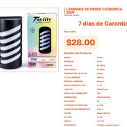 Lámpara de Pared Cilíndrica 26 cm Altura: 20W Toplite Calidad Premium VPT# -0420 - Img 55558631