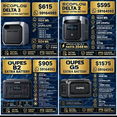 🔥⚡ ECOFLOW, GROWATT, BLUETTI y OUPES 🔋 ¡Energía confiable, gran potencia y precios especiales! - 4/5