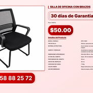 SILLA DE OFICINA CON BRAZOS VPT#-0338 - Img 56831514