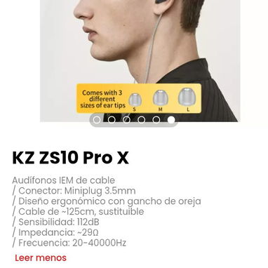 KZ ZS10 Pro X Audífonos IEM de cable - Img 122431091