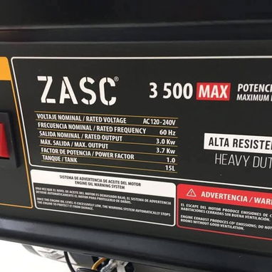 Planta eléctrica ZASC 3500 W. ADAPTABLES A GAS - Img 124110647