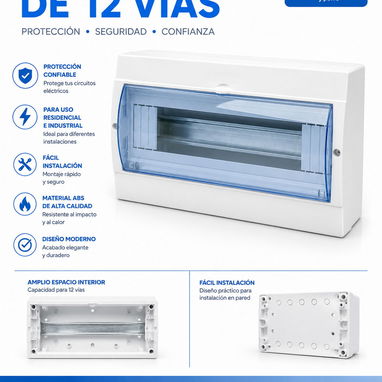 Cajas Breakera 12, 18, 24, transfer, cable fotovoltaico, cargadores inteligentes, conectores, base para paneles - 2/8