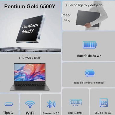 Laptop o Computadora portatil ARCBUC de 15.6 pulgadas con 8 GB RAMy SSD de 128 GB ARC-NCS154Y1 - 2/3