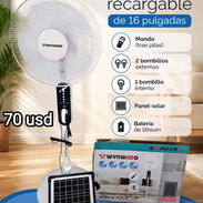Ventilador Recargable de Pedestal Winwood de 16" con panel solar bombillo - Img 55972056