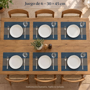 Doyles para mesa · 6 individuales 30×45 cm | Centro Habana 12 - 3/4