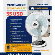 Ventilador recargable 12 EKO - Img 55741626