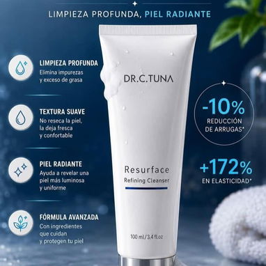 Limpiador facial RESURFACE 100ml ✨ Ácido Salicílico (BHA), Pantenol (Vit B5), Glicerina, Extracto Te Verde y Manzanilla - 2/2