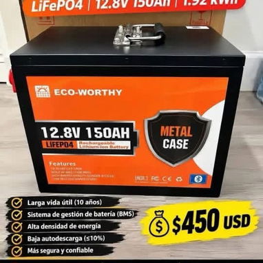 ECO-WORTHY DISPONIBLES LiFePO4 Arroyo Naranjo📲 58757669 ⚡ 12.8V 150Ah — $450 Usd  ⚡️ 51.2V 50Ah —$ 750 Usd - 2/3