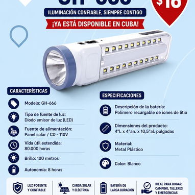 Lampara linterna recargable - Img 123056084