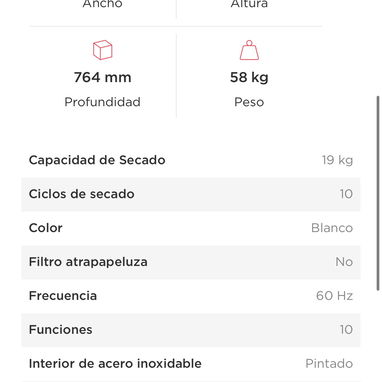 Secadora Frigidaire de 19kg nueva en su caja - 3/3