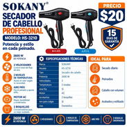 Secadora de Cabello Profesional SOKANY HS-3210 te ayuda a secar y estilizar tu cabello de forma rápida y práctica. - Img 57530383