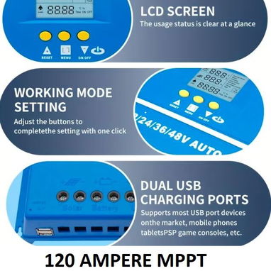 MPPT 120 AMPRE REGULADOR CONTROLADOR SOLAR MULTISISTEMA - Img 115267396