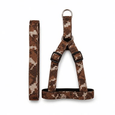 SET DE ARNÉS AJUSTABLE / Correa para Perro con Estampado Camuflaje Pixelado. - Img 126468539