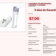 5 días de Garantia, LINTERNA LED RECARGABLE FRONTAL Y LATERAL VPT#-0185 - Img 55436180