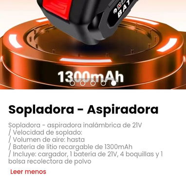 Sopladora - Aspiradora inalámbrica de 21V - Img 119667058