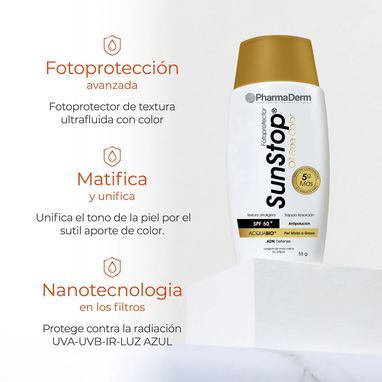 Protector Solar Sun Stop Oil Free Color SPF 50 + (Toque Seco) - Img 102856814
