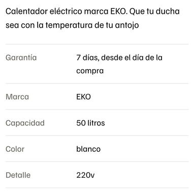 Calentador eléctrico de 50 Ltrs - 2/2