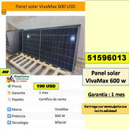 (MV-908) Panel solar VivaMax 600 w  190 USD...51596013..Garantia 1 mes...Tpte lugares cercanos - Img 57315265