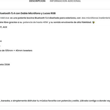 (X) Hoco – Bocina Inalámbrica HA8 Ave 🔊 Bluetooth 5.4 | 35W | Micrófonos Dual - Img 126577111