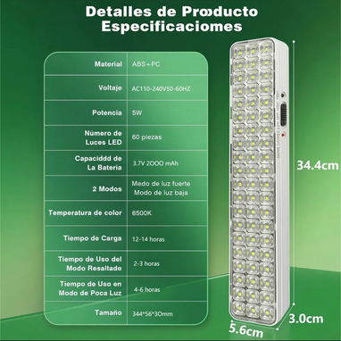 Lámpara LED Recargable de Emergencia - Img 118033623