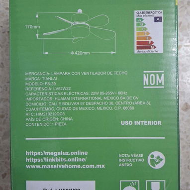 Ventilador de techo con bombillo nuevo - Img 106386361