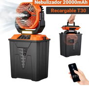 Ventilador Recargable T30 Nebulizador 3D ARC 20000mAh Con Luz, Oscilación 90° Y Control Remoto Naranja • Ventilador port - Img 56455460
