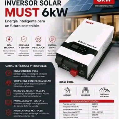 Inversor Hibrido Must 6KW PV33-6048 TLV 6000W 110v y 220v 53750952 55550641 - 2/2